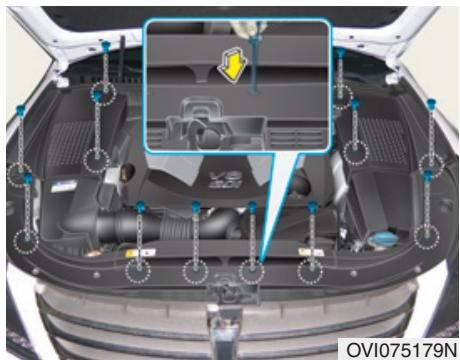 HYUNDAI Equus (2009-2016) - Remplacement des ampoules des phares avant, feux de position, clignotants, catadioptres, phares antibrouillard avant - 2