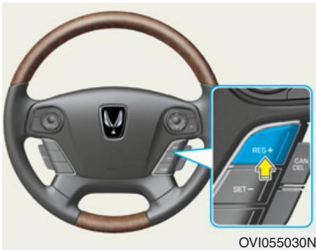 HYUNDAI Equus (2009-2016) - Pour reprendre la vitesse de conduite : - 1