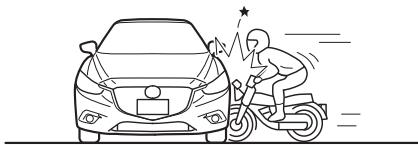 MAZDA 3 (2013-2017) - Limites à la détection de collision latérale: - 2