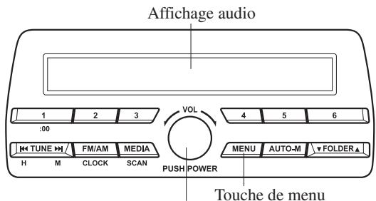 MAZDA 3 (2013-2017) - ▼ Commande d'alimentation/volume/tonalité - 1