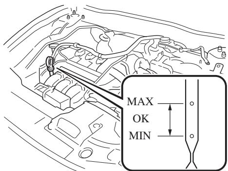MAZDA 3 (2013-2017) - ▼ Vérification du niveau d'huile moteur - 1