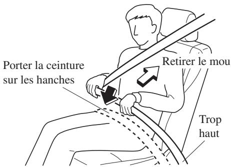 MAZDA 3 (2013-2017) - ▼ Pour boucler la ceinture de sécurité - 2