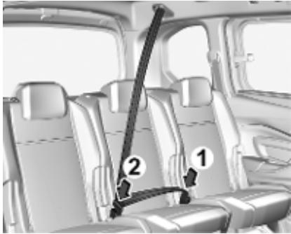 OPEL Combo D Phase 1 (2018-2023) - Ceinture de sécurité centrale de la deuxieme rangée de sièges - 2