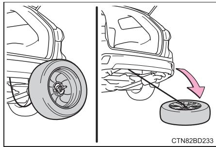 TOYOTA Highlander (2014) - Rangement de la roue crevée, du cric et de tous les outils (avec une roue de secours compacte) - 3