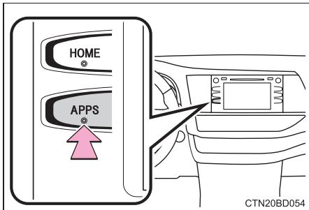TOYOTA Highlander (2014) - Système audio avec bouton "APPS" - 1