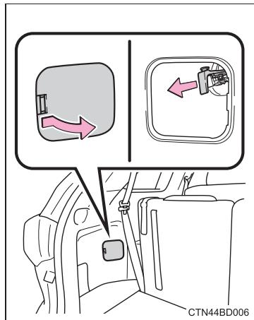 TOYOTA Highlander (2014) - Ouverture du bouchon de réservoir à carburant - 3