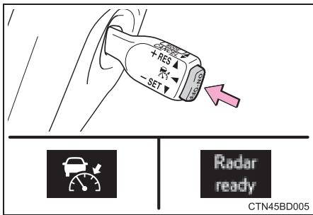 TOYOTA Highlander (2014) - Programmation de la vitesse du vehicule (mode de contrôle de la distance entre vehicules) - 1