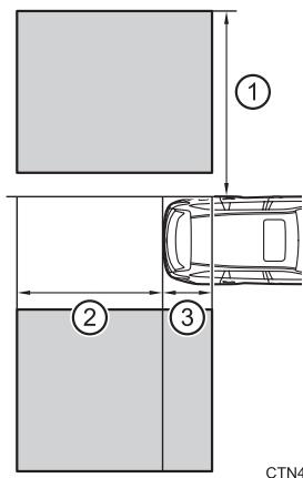 TOYOTA Highlander (2014) - Zones de détction de la fonction de surveillance de l'angle mort - 1