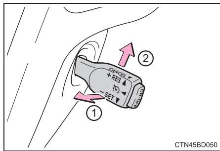 TOYOTA Highlander (2014) - Annulation et reprise du mode de régulation à vitesse constante - 1