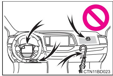 TOYOTA Highlander (2014) - Precautions concerning les coussins gonflables SRS - 4