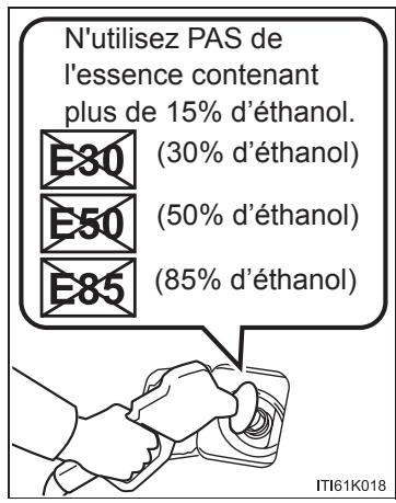 TOYOTA Highlander (2014) - Non recommendation d'utilisation d'essences mélangées - 1
