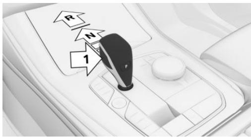 BMW Série 3 Hybride Rechargeable (2019-2022) - Choisir la position de la manette de sélection N - 1
