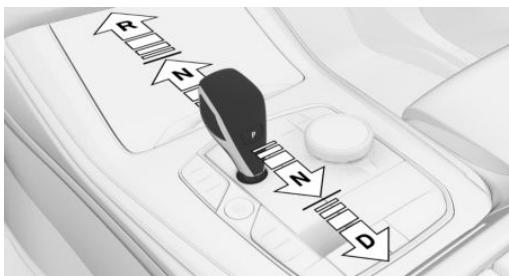 BMW Série 3 Hybride Rechargeable (2019-2022) - Placer la manette de selection sur D, N ou R - 2