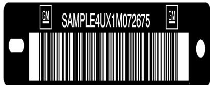 Buick Lacrosse 2 (2010) - Numero d'identification du vehicule (NIV) - 1