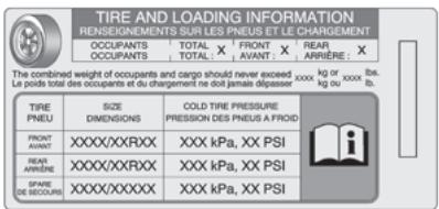 Buick Lacrosse 2 (2010) - Étiquette d'information sur les pneus et le chargement - 1
