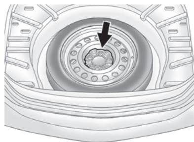 Buick Lacrosse 2 (2010) - Dépose du pneu de secours et des outils - 1