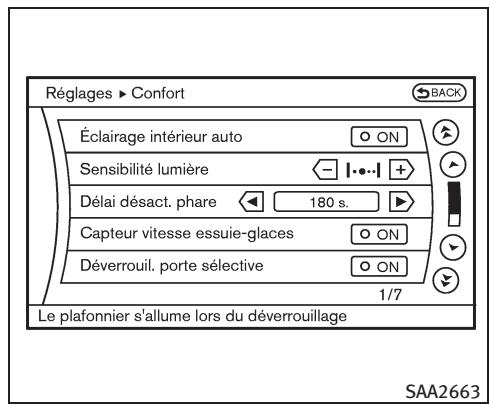 INFINITI G37 Cabriolet (2010) - Autres réglages (modèles avec système de navigation) - 1