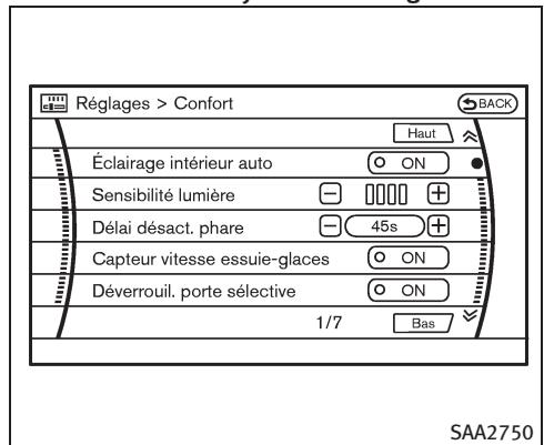 INFINITI G37 Cabriolet (2010) - Autres réglages (modèles avec système de navigation) - 2