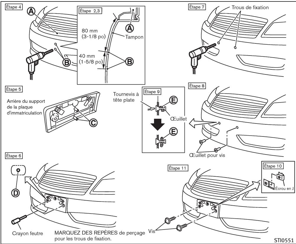 INFINITI G37 Cabriolet (2010) - INSTALLATION DE LA PLAQUE D'IMMATRICULATION FRONTALE - 1