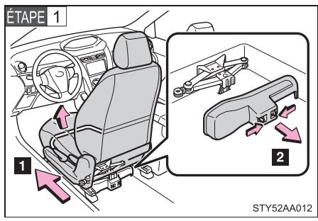 TOYOTA Yaris 2 (2008) - Retrait du cric - 1