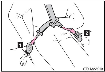 TOYOTA Yaris 2 (2008) - Ceinture de sécurité du siège arrêté central (uniquement sièges arrêté divisés) - 1