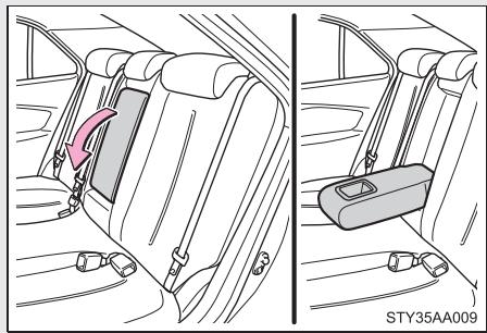 TOYOTA Yaris 2 (2008) - 3-5. Autres caractéristiques interieures Accoudoir (si le vehicule en est doté) - 1
