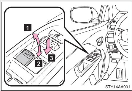 TOYOTA Yaris 2 (2008) - Glaces assistées (si le vehicule en est doté) - 1