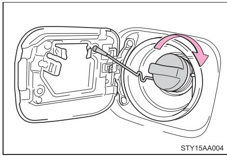TOYOTA Yaris 2 (2008) - Fermeture du bouchon du réservoir de carburant - 1
