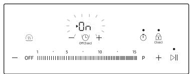 ON OFF ON(5sec) + - 1 5 10 15 P + ||