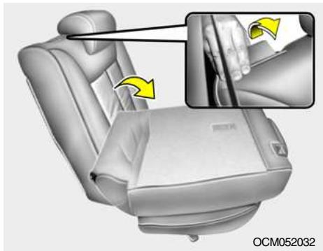HYUNDAI Santa Fe 2 (2006-2009) - Fonction d'escamotage double du siège arrêté (2nde rangée) - 1