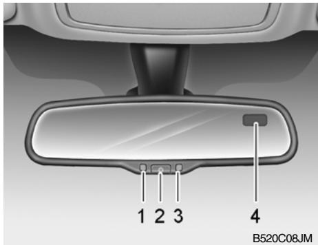 HYUNDAI Santa Fe 2 (2006-2009) - RETROVISEUR A ABATTEMENT AUTOMATIQUE DES PHARES AVEC BOUSSOLE (Si installé) - 1