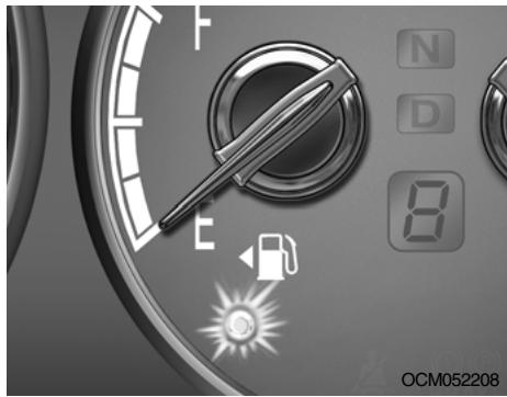 HYUNDAI Santa Fe 2 (2006-2009) - Témoin de niveau insuffisant de carburant - 1