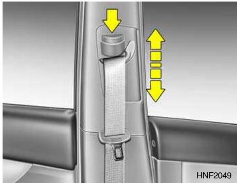 HYUNDAI Santa Fe 2 (2006-2009) - RéGLAGE DE LA HAUTEUR DU BAUDRIER DU SIÉGE AVANT - 1