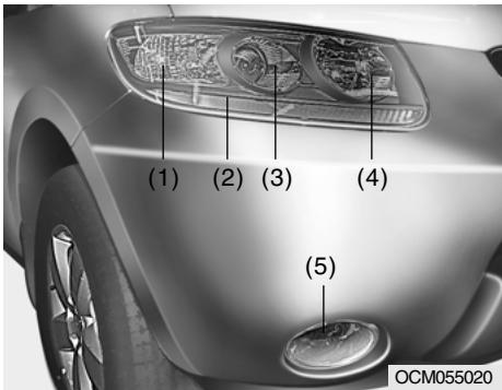 HYUNDAI Santa Fe 2 (2006-2009) - Phare, Feux de Clignotant Avant et Feux de Position Avant - 1
