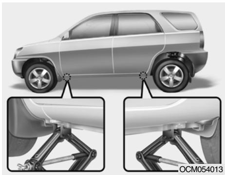 HYUNDAI Santa Fe 2 (2006-2009) - Mettre le cric en position - 1