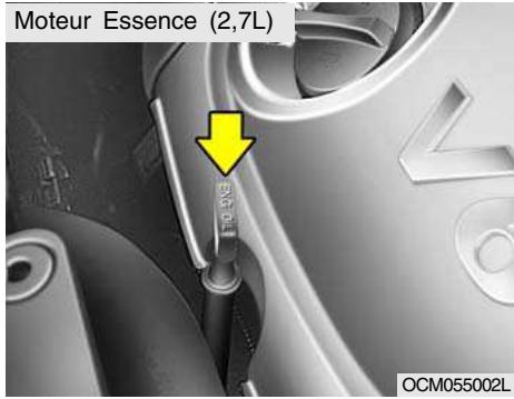 HYUNDAI Santa Fe 2 (2006-2009) - Pour vérifier le niveau d'huile - 1