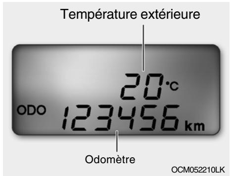 HYUNDAI Santa Fe 2 (2006-2009) - Température extérieure (°C ou °F) (Si installé) - 1