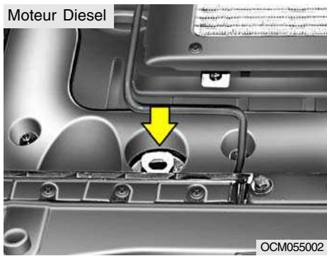 HYUNDAI Santa Fe 2 (2006-2009) - Pour vérifier le niveau d'huile - 2