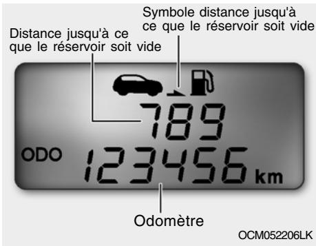 HYUNDAI Santa Fe 2 (2006-2009) - Distance jusqu'à ce que le réservoir soit vide (km ou miles) - 1