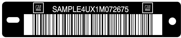 CHEVROLET Colorado (2008) - Numéro d'identification du véhicule (NIV) - 1