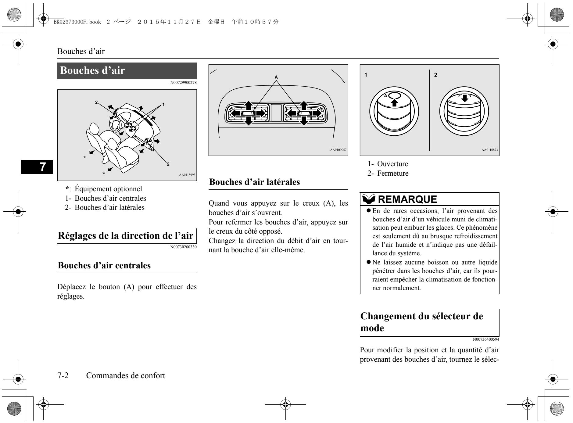 MITSUBISHI Space Star 2 Phase 2 (2016-2019) - Commandes de comportement - 1