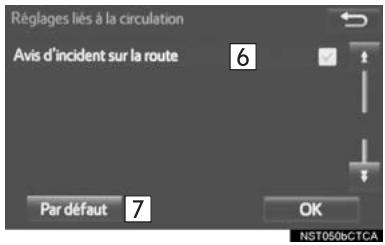 TOYOTA Sequoia (2016) - Écran des paramétres d'infos-trafic - 2