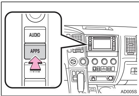 TOYOTA Sequoia (2016) - Utilisation de l'écran "apps - 1