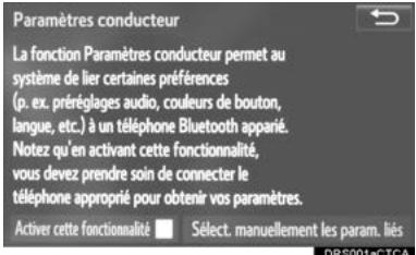 TOYOTA Sequoia (2016) - Selection manuelle des paramétres liés - 1