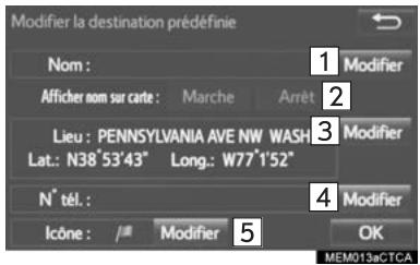 TOYOTA Sequoia (2016) - Modification des destinations préselectionnées - 1