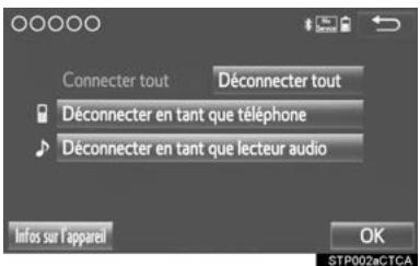 TOYOTA Sequoia (2016) - Modification des informations d'un appareil bluetooth® - 1