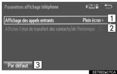 TOYOTA Sequoia (2016) - Écran “paramètres affichage téléphone - 1