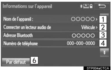 TOYOTA Sequoia (2016) - Modification des informations d'un appareil bluetooth® - 2