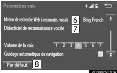 TOYOTA Sequoia (2016) - Écran des paramètres VOCAUX - 2