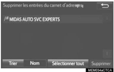 TOYOTA Sequoia (2016) - Suppression d'une adresse dans le CARNET - 1